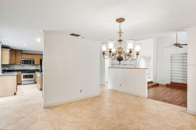 8640 E Henderson Trl, Inverness, FL 34450 - unfurnished dining area featuring recessed lighting, visible vents, light tile patterned floors, a sink, and baseboards