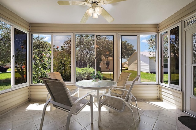 2290 Due W Dr, The Villages, FL 32162 - sunroom / solarium featuring outdoor dining space and ceiling fan