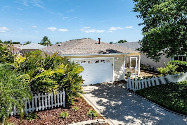1667 Osprey Ave, The Villages, FL 32162 - single story home with fence, driveway, an attached garage, and roof with shingles