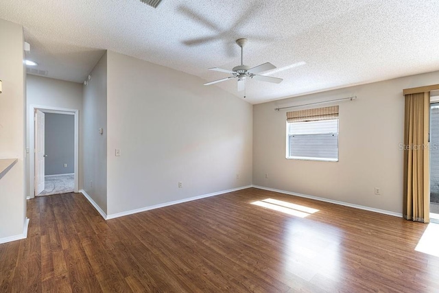 1667 Osprey Ave, The Villages, FL 32162 - spare room featuring a ceiling fan, a textured ceiling, baseboards, and wood finished floors