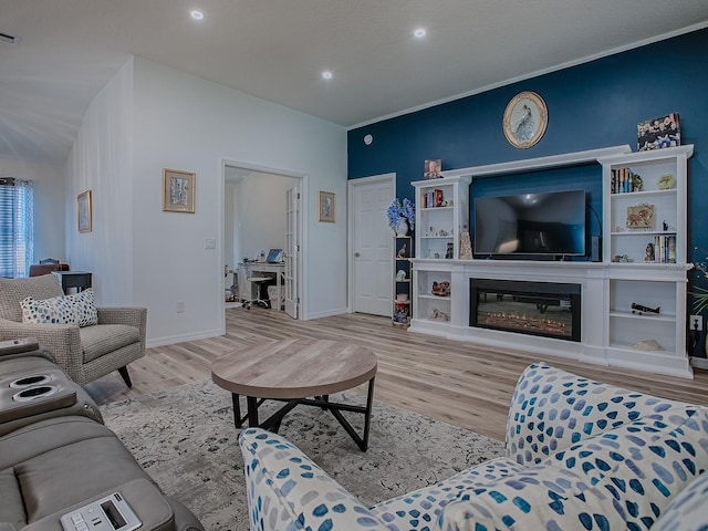 1010 Ventura Dr, The Villages, FL 32159 - living room with wood finished floors, baseboards, visible vents, and recessed lighting