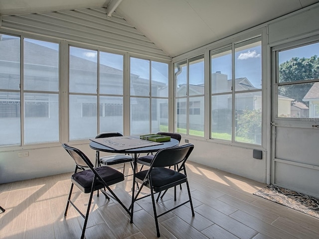 1010 Ventura Dr, The Villages, FL 32159 - sunroom / solarium with vaulted ceiling with beams and wood finish floors
