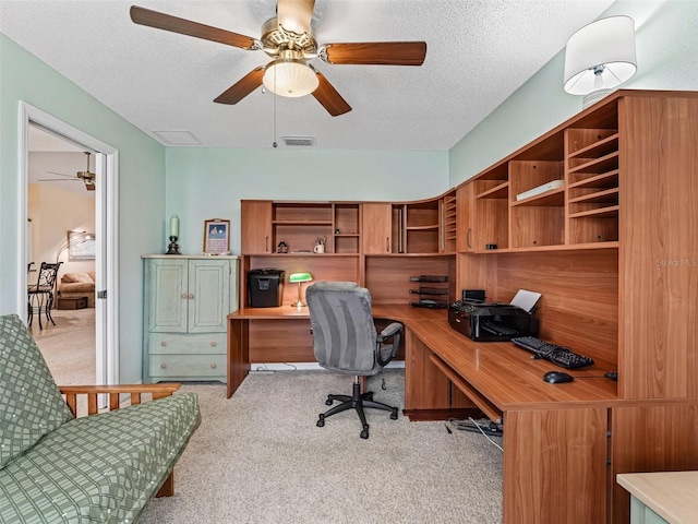 1307 Galindo Pl, The Villages, FL 32159 - office with carpet floors, a ceiling fan, and visible vents