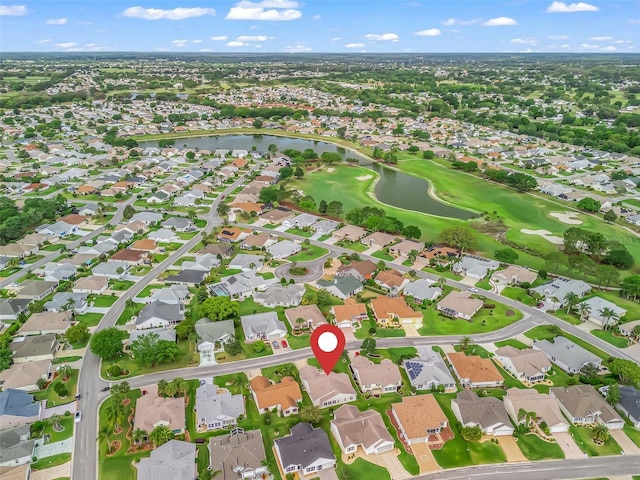 1307 Galindo Pl, The Villages, FL 32159 - drone / aerial view with a residential view, view of golf course, and a water view