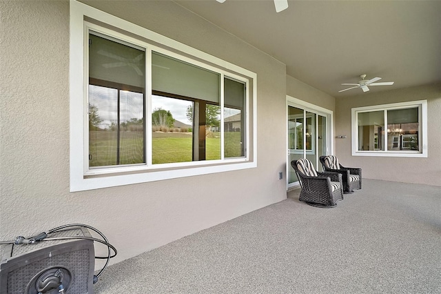 view of patio with a ceiling fan