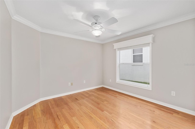 278 Matisse Ave, The Villages, FL 32162 - empty room with light wood-style floors, ceiling fan, baseboards, and ornamental molding