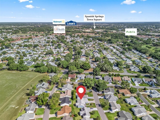 aerial view featuring a residential view