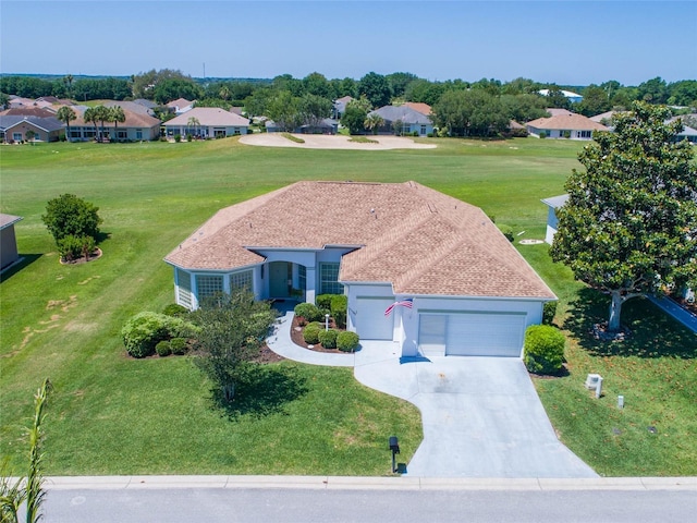 drone / aerial view with a residential view