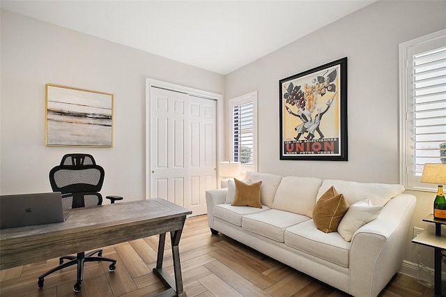 home office featuring plenty of natural light