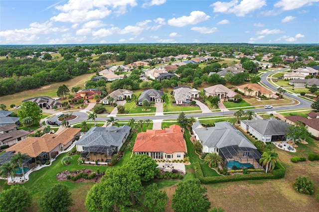 birds eye view of property with a residential view