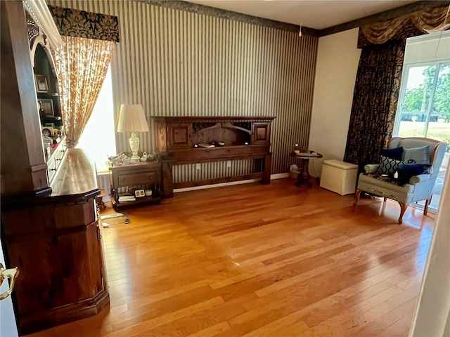 living area with light wood finished floors