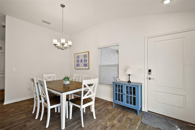 6248 Siverson Ter, The Villages, FL 32163 - dining room with an inviting chandelier, baseboards, wood finished floors, and visible vents