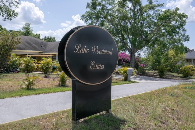 view of community sign