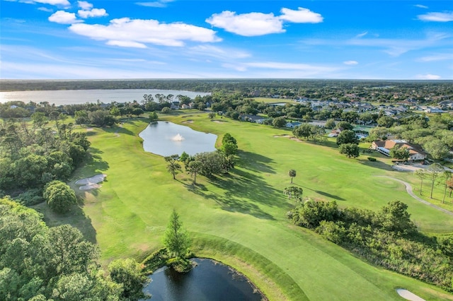 9081 Saint Andrews Way, Mount Dora, FL 32757 - aerial perspective of suburban area featuring a local golf course, a nearby body of water, and a tree filled landscape