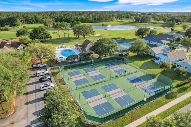 9081 Saint Andrews Way, Mount Dora, FL 32757 - aerial view of a large body of water, a local golf course, and a pool area