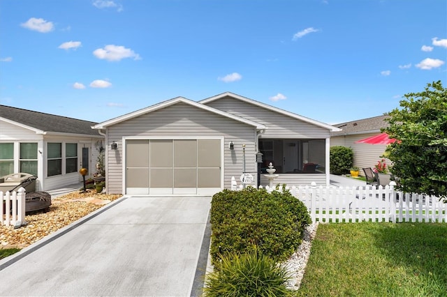 1513 Lozano Ave, The Villages, FL 32159 - ranch-style home featuring an attached garage, concrete driveway, and fence