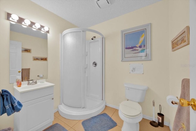 2855 Picadilly Cir, Kissimmee, FL 34747 - full bath with a stall shower, vanity, tile patterned flooring, and a textured ceiling
