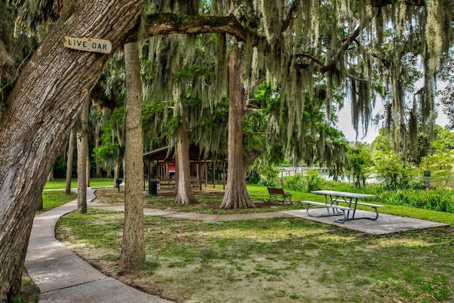 surrounding community with a yard