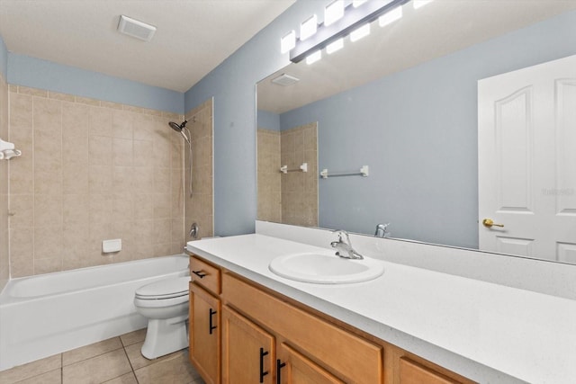 17 Eugenia Ct N, Homosassa, FL 34446 - full bathroom featuring visible vents, toilet, vanity, tile patterned floors, and bathing tub / shower combination