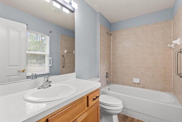 17 Eugenia Ct N, Homosassa, FL 34446 - full bath with toilet, shower / tub combination, vanity, and wood finished floors