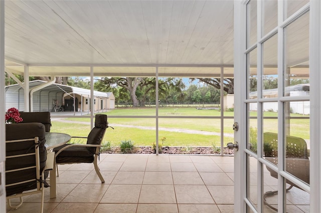 view of sunroom
