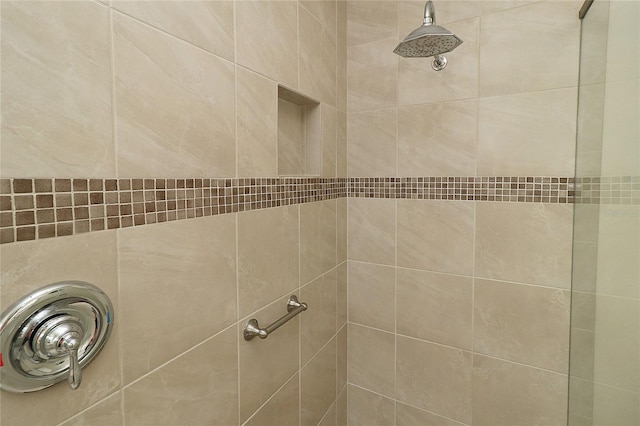 room details with tiled shower