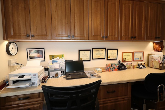 office featuring built in desk