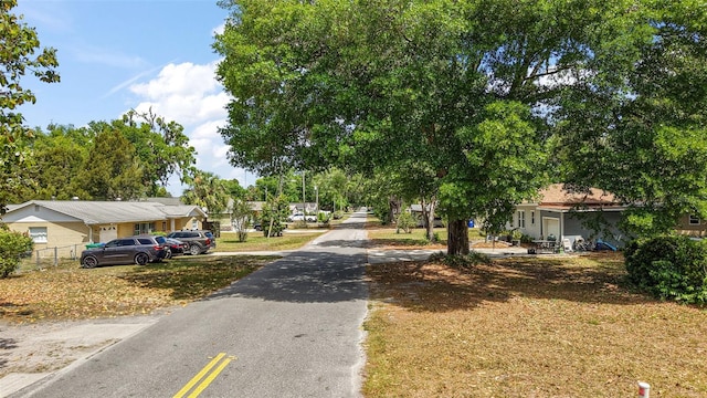view of road featuring a residential view