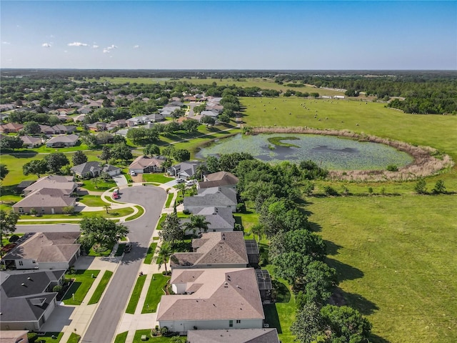 25523 Maurepas Ln, Leesburg, FL 34748 - bird's eye view with a water view and a residential view