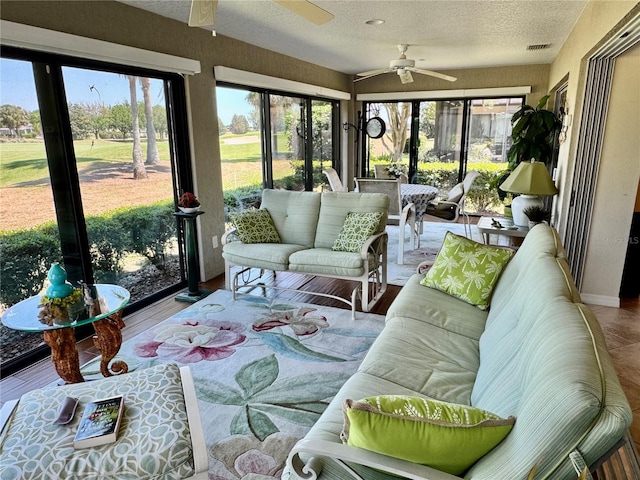 1985 Abordale Ln, The Villages, FL 32162 - sunroom with visible vents, a wealth of natural light, and a textured ceiling