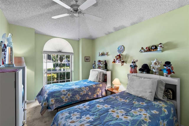 3603 Westerham Dr, Clermont, FL 34711 - carpeted bedroom with a textured ceiling and a ceiling fan
