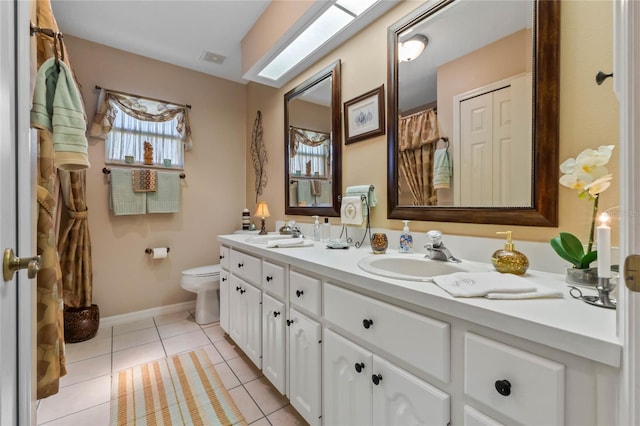 6608 Borg, Leesburg, FL 34748 - full bath with toilet, double vanity, a sink, and tile patterned flooring