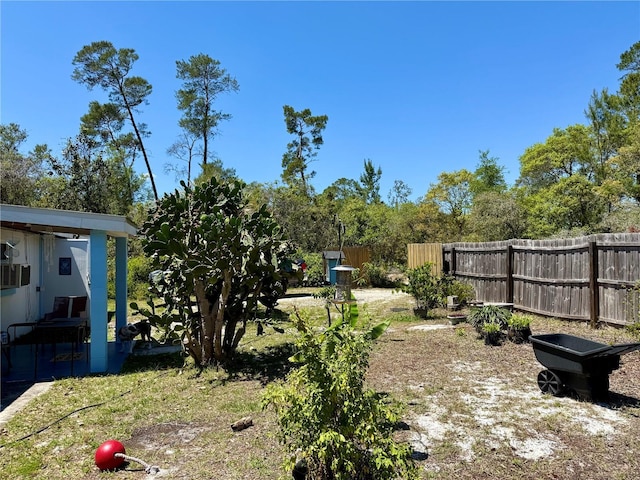 view of yard with fence