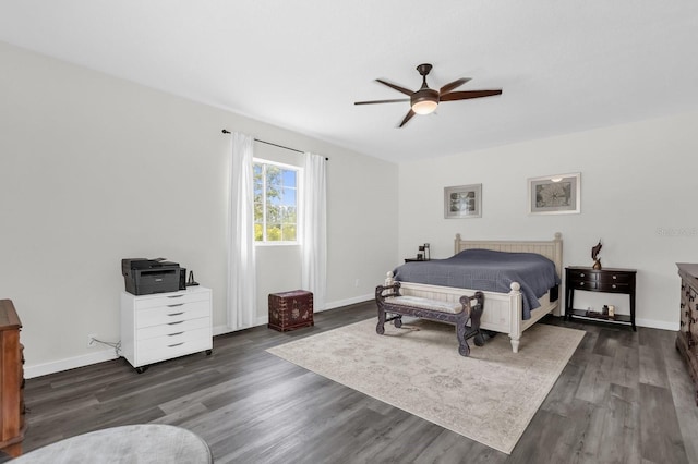 10901 Island Grove Rd, Clermont, FL 34711 - bedroom featuring dark wood-style flooring and ceiling fan
