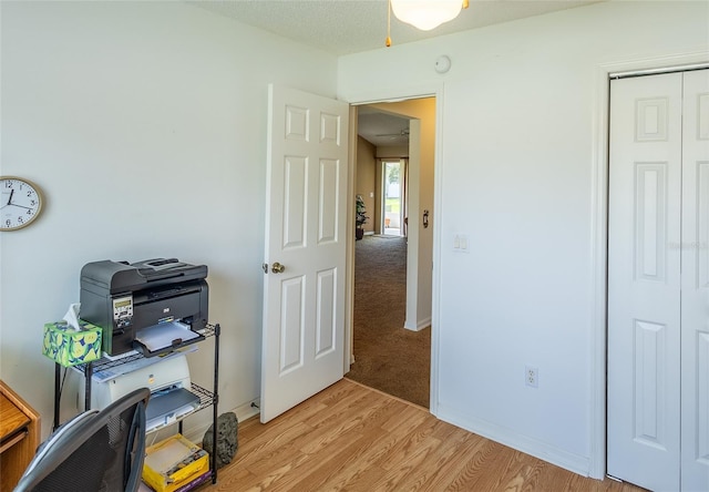 office space featuring light wood finished floors