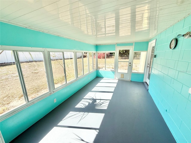 view of unfurnished sunroom