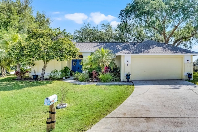 14 Clear Ct, Palm Coast, FL 32137 - single story home with roof with shingles, stucco siding, and a front lawn