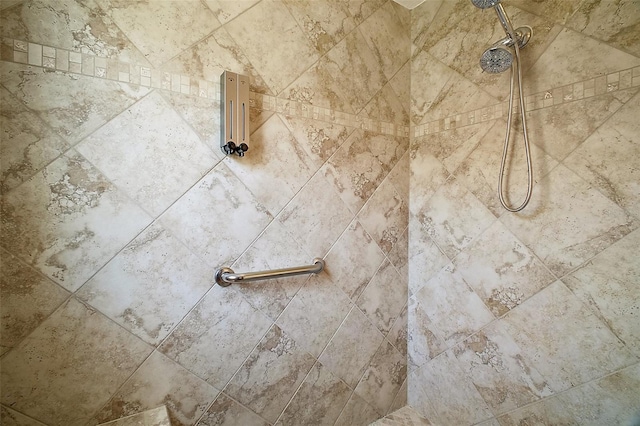 interior details featuring tiled shower