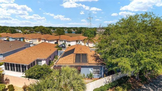 aerial view with a residential view