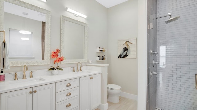 26516 Savage Cir, Howey In The Hills, FL 34737 - full bathroom with a stall shower, double vanity, and toilet