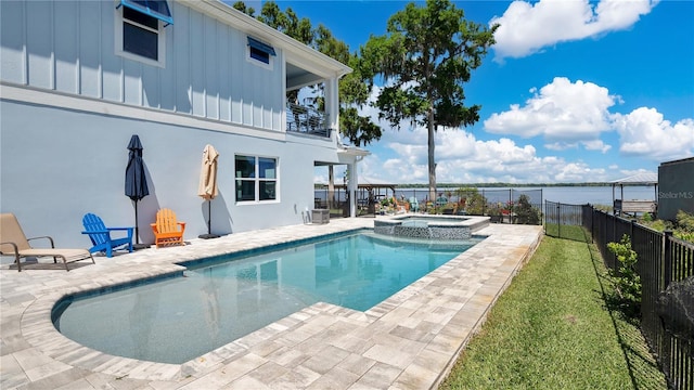 26516 Savage Cir, Howey In The Hills, FL 34737 - view of pool featuring a patio and a pool with connected hot tub