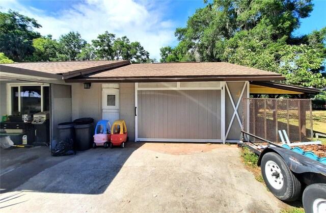 view of garage