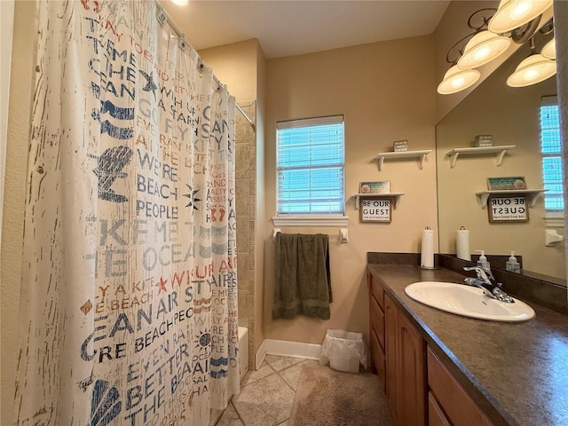 30554 Quince Ave, Eustis, FL 32736 - bathroom with tile patterned flooring, healthy amount of natural light, vanity, and shower / bath combo