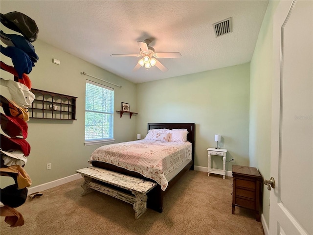 30554 Quince Ave, Eustis, FL 32736 - bedroom with carpet floors, a textured ceiling, a ceiling fan, and baseboards