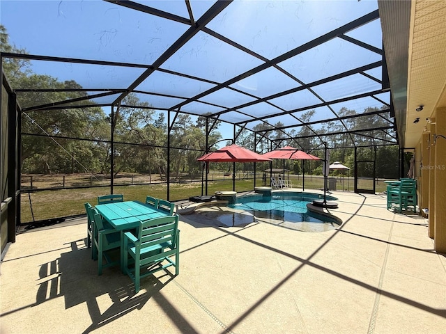 30554 Quince Ave, Eustis, FL 32736 - outdoor pool with a patio area, glass enclosure, and a lawn