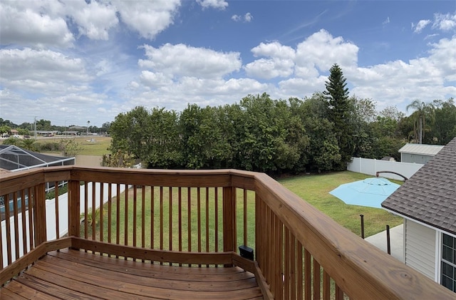 4941 Tradition Dr, Lakeland, FL 33812 - deck featuring a lawn and a fenced backyard