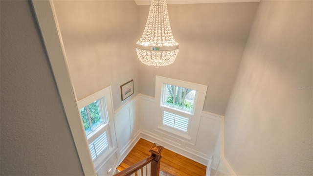 908 N Tremain St, Mount Dora, FL 32757 - interior space with a notable chandelier and wood finished floors