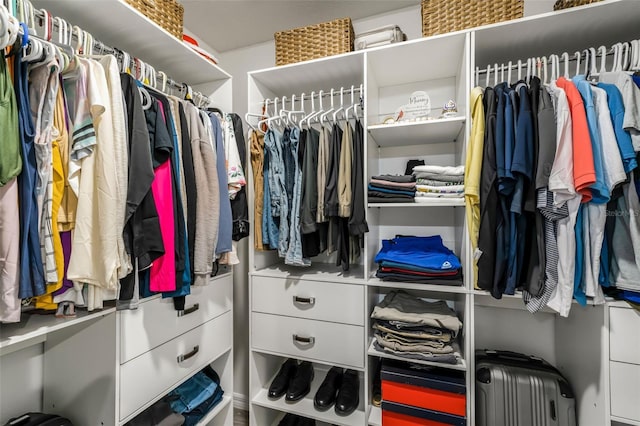 view of walk in closet