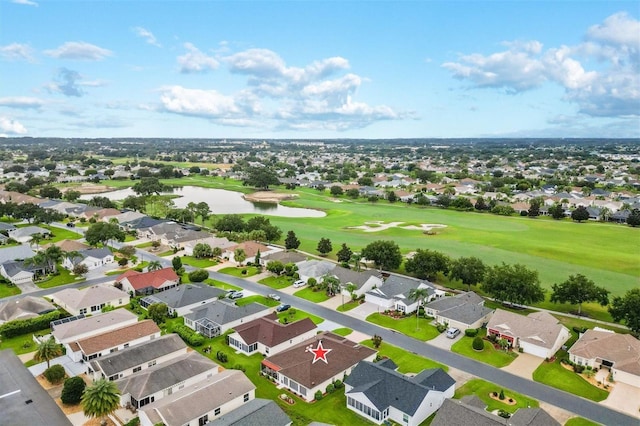 2120 Callaway Dr, The Villages, FL 32162 - aerial view featuring golf course view, a water view, and a residential view