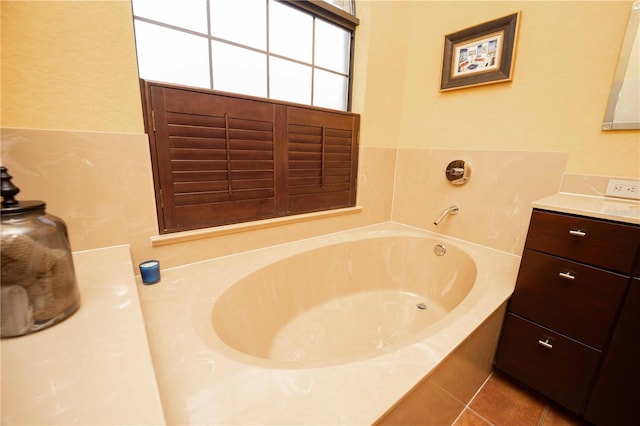 full bathroom with a garden tub